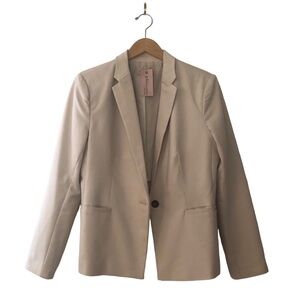 Philosophy women’s blazer one button two pocket back pleat cotton/poly/ spandex